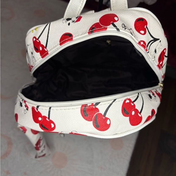 Cherry and Snoopy Print Backpack with small cross body bag. - Picture 5 of 8